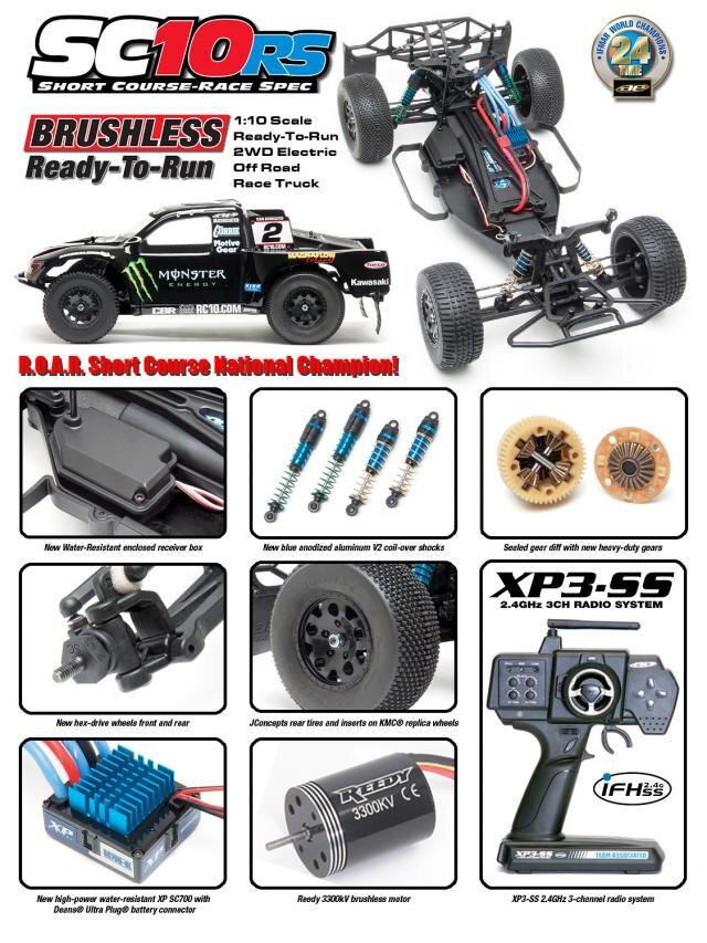 Team Associated SC10 2.4GHz Pro Comp RS RTR (Brushless Race-Spec Ready-To-Run)